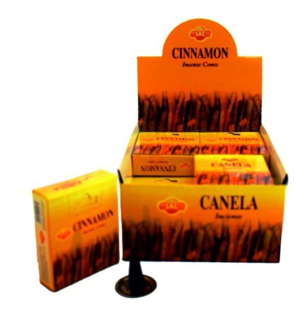 CAJA INCIENSO EN CONO CANELA x 12 cajitas de 10 conos