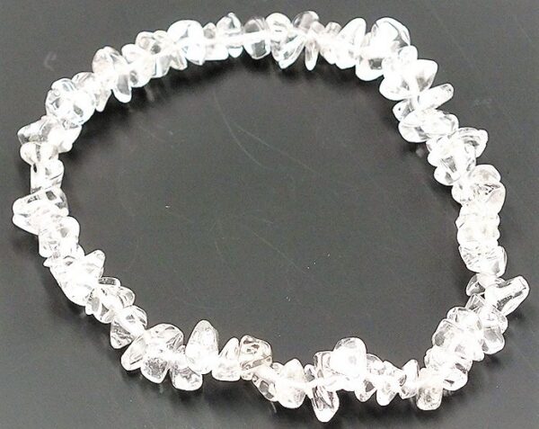 PULSERA CHIP Cuarzo Blanco o Cristal de Roca. da energía positiva.