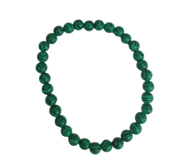 PULSERA Malaquita redonda. Simil.