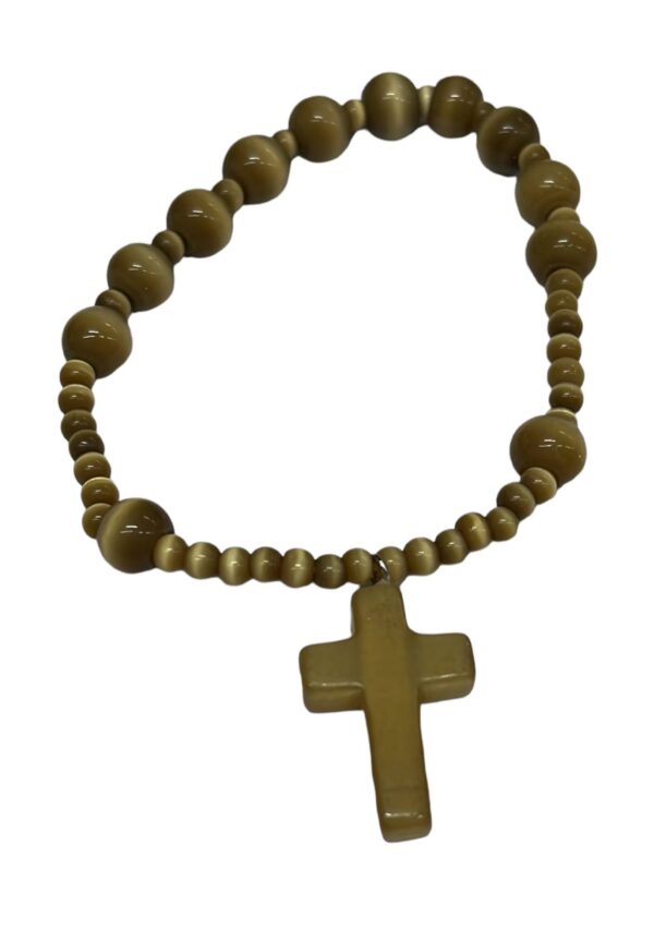 Pulsera Rosario Elastica marron, italianas