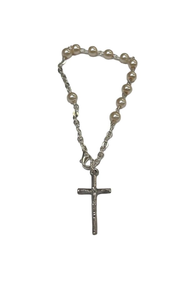 Pulsera Rosario esfera beige