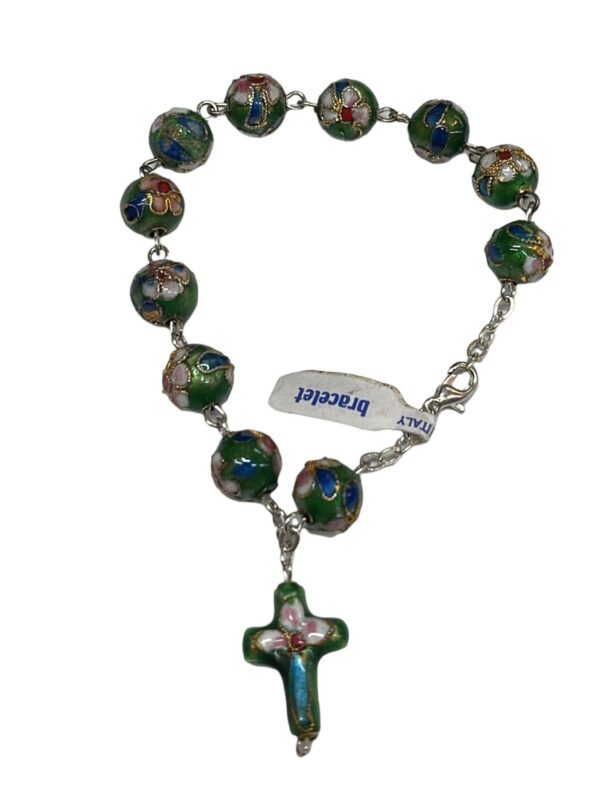 Pulsera Rosario flor metal, italiana
