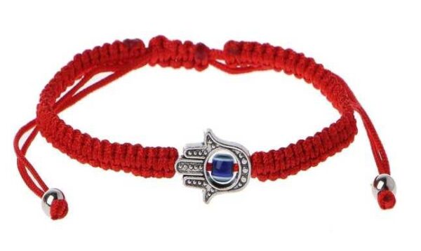 Pulsera Tejida MANO DE FATIMA con OJO TURCO (AMULETO mal de ojo) Varios Colores