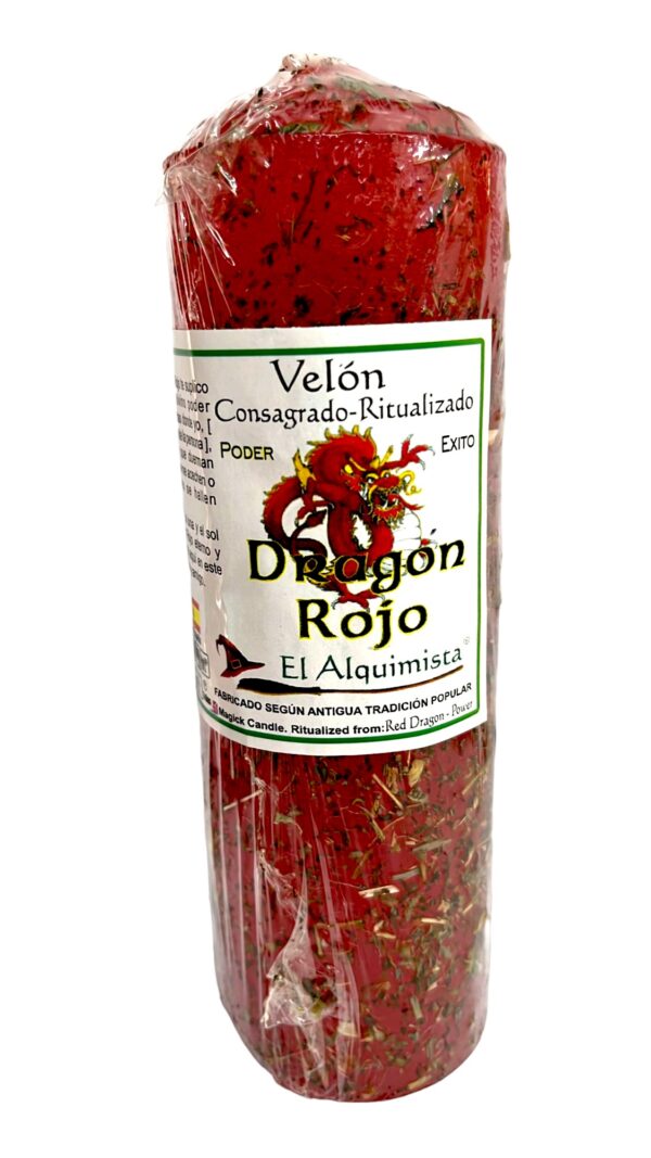 VELON DE HIERBAS DRAGON ROJO  17 cm x 6 cm.